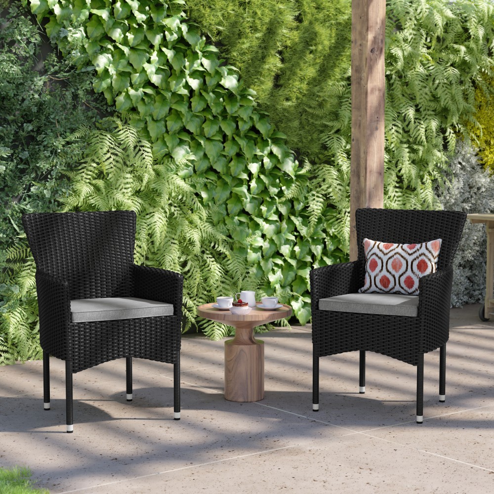 Flash Furniture Maxim Modern Wicker Patio Armchairs With