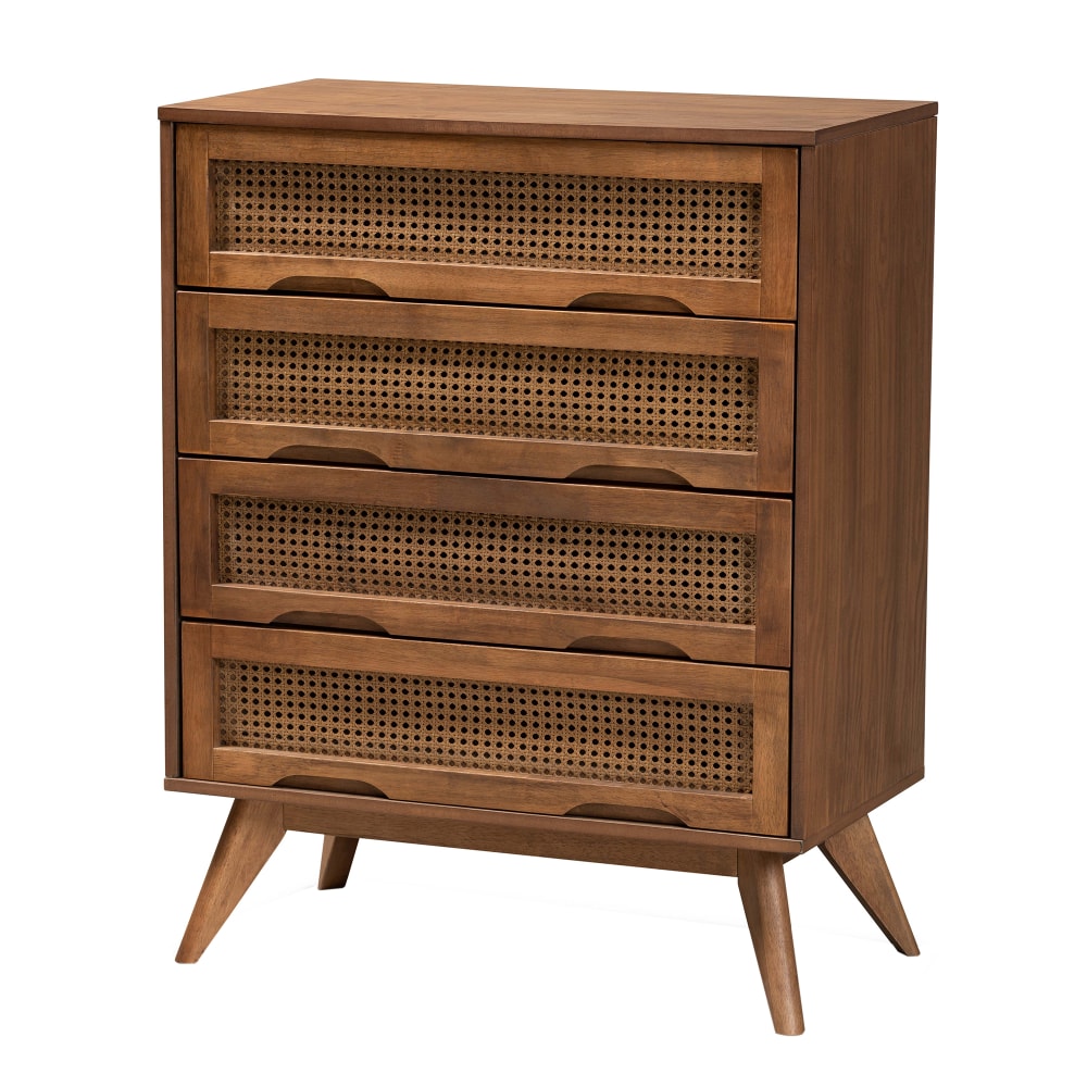 Baxton Studio Barrett 4-Drawer Chest, 38-1/8”H x 30-1/8”W