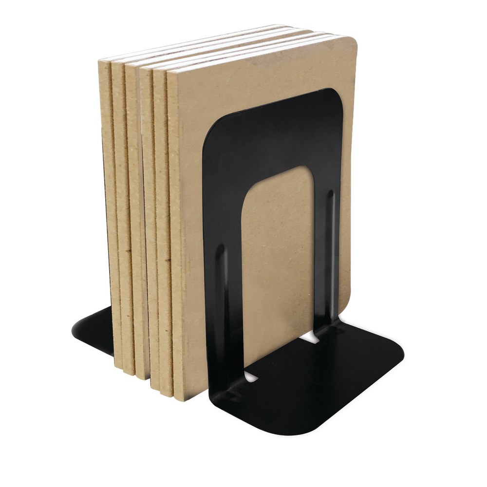 Office Depot® Brand Nonskid Steel Bookends, 9", Black,