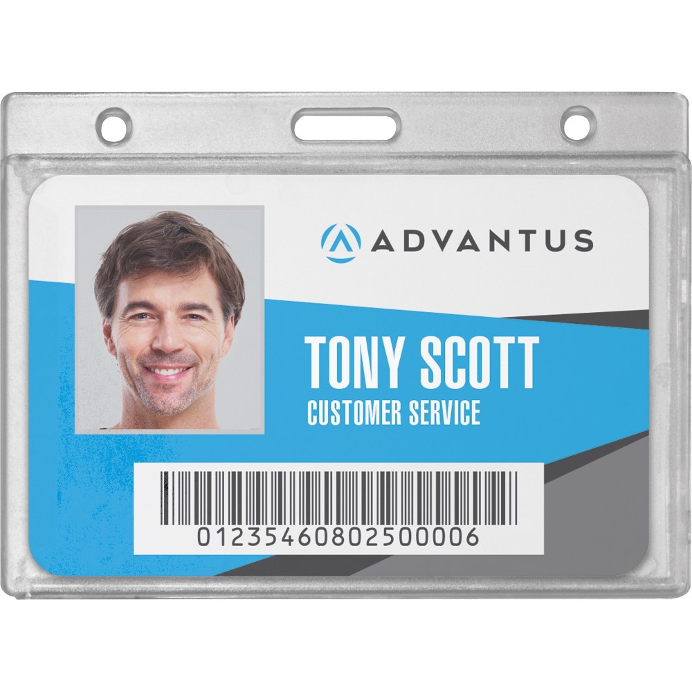 Advantus Frosted Horizontal Rigid ID Holder - Support