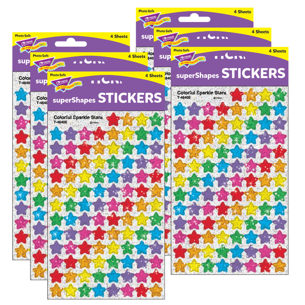 Trend superShapes Stickers, Colorful Sparkle Stars, 400 Stickers