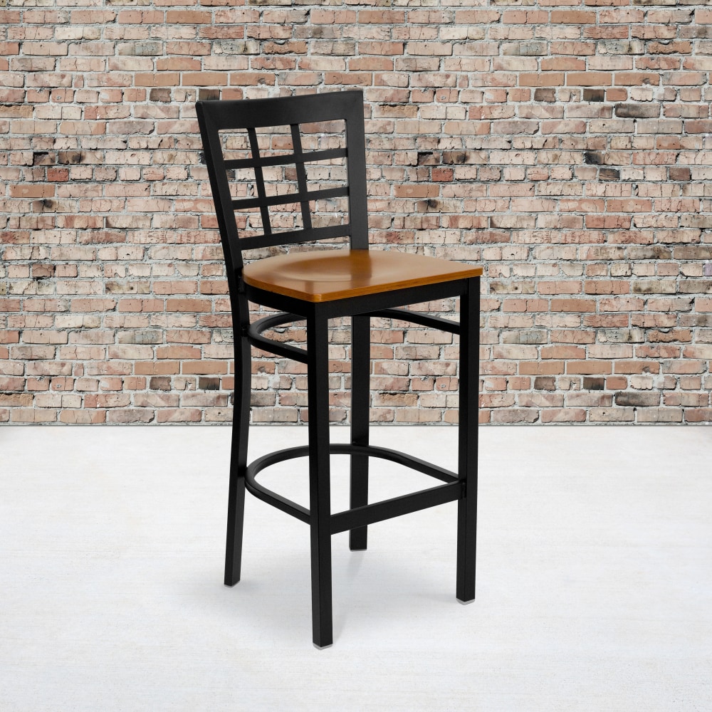 Flash Furniture Metal/Wood Restaurant Barstool With Window Back,