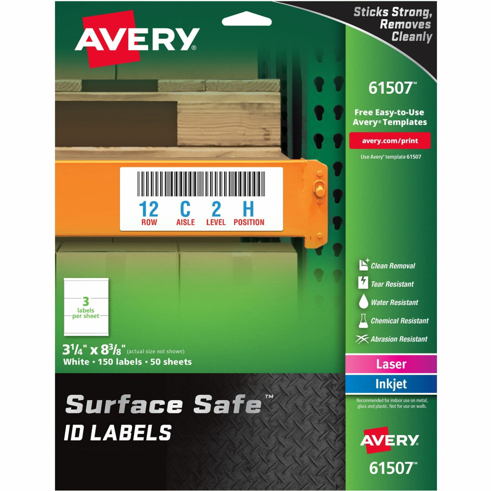Avery® Surface Safe ID Labels - Removable Adhesive