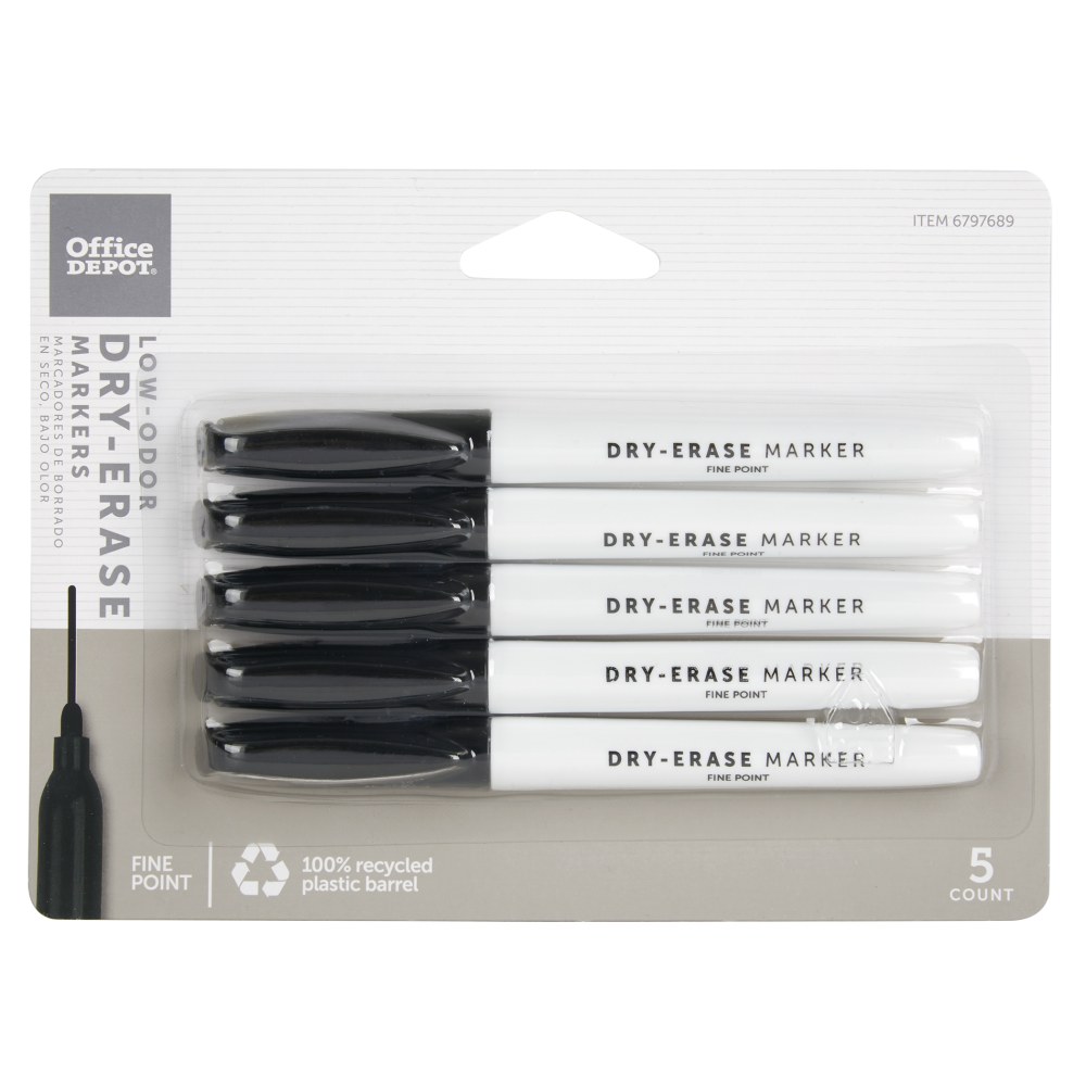 Office Depot® Brand Low-Odor Pen-Style Dry-Erase Markers, Fine