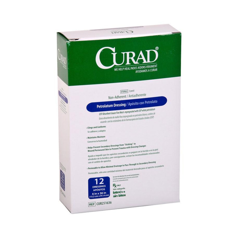 CURAD® Sterile Petrolatum Gauze, 6" x 36", White,