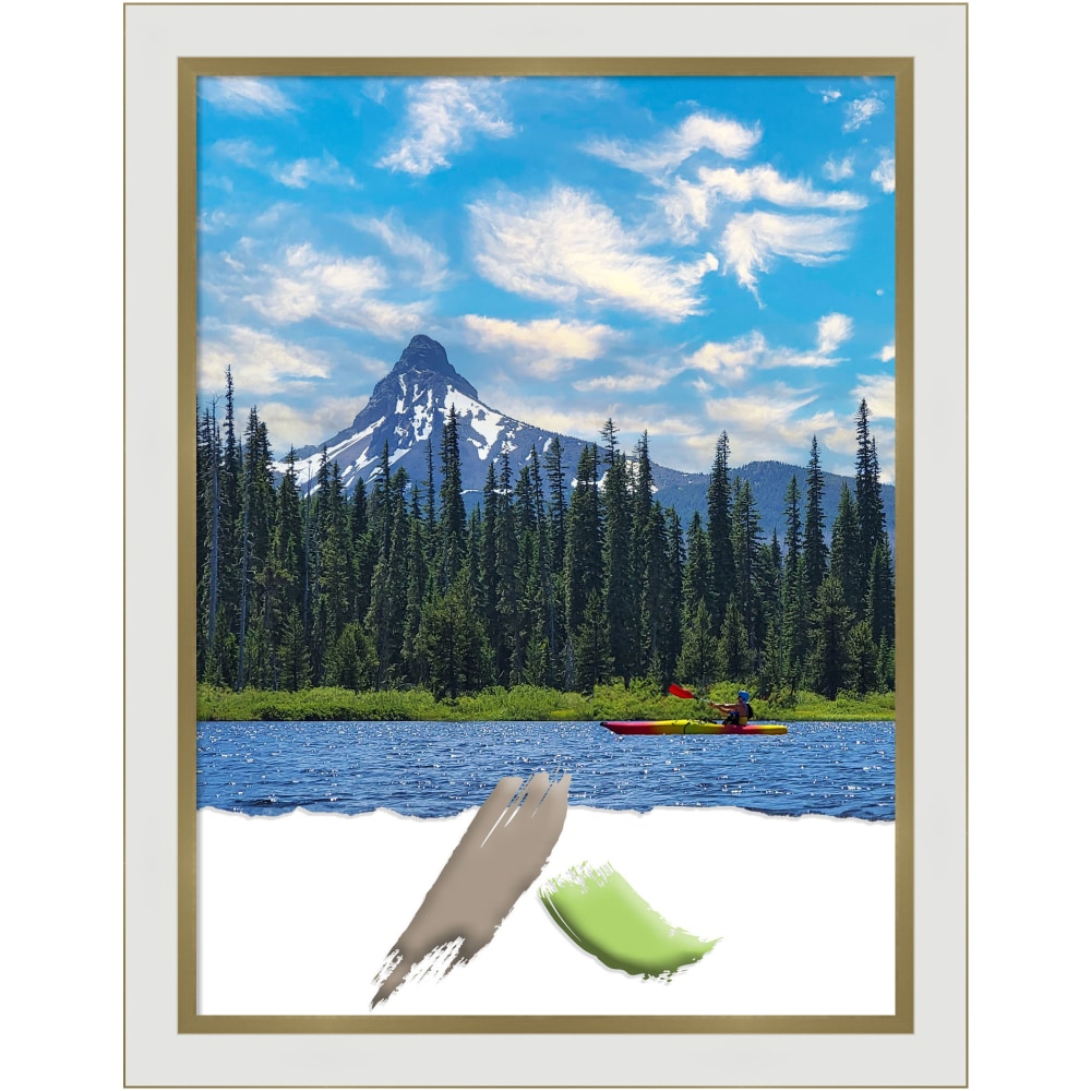 Amanti Art Eva White Gold Picture Frame, 21"
