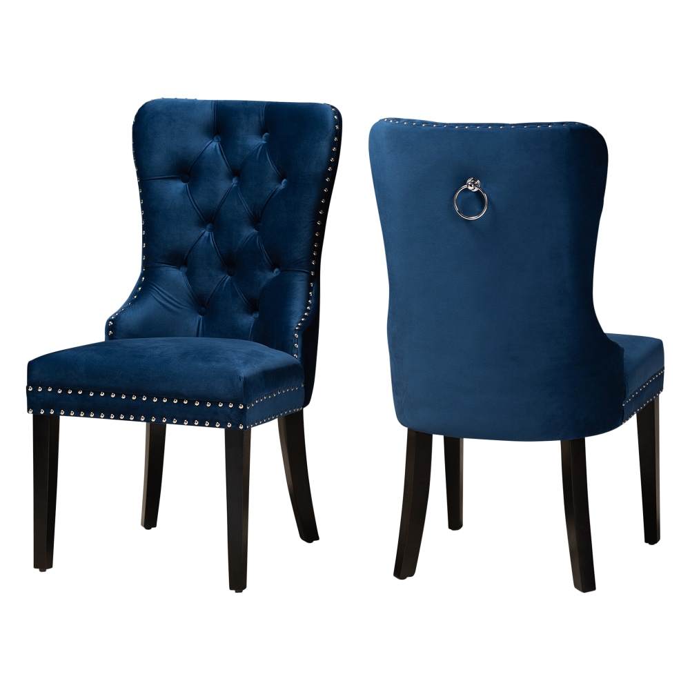 Baxton Studio 10461 Modern Transitional Dining Chairs, Navy