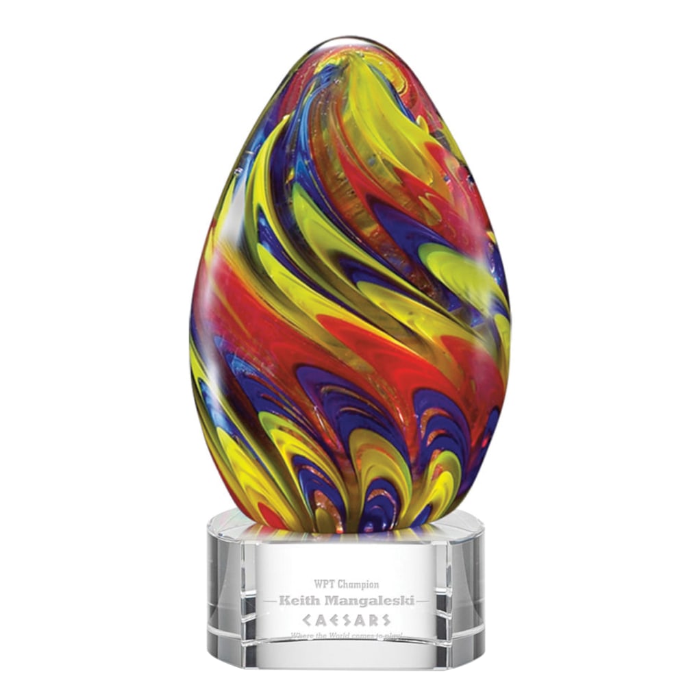 Custom Hibiscus Award, 3" x 5-1/2", Clear