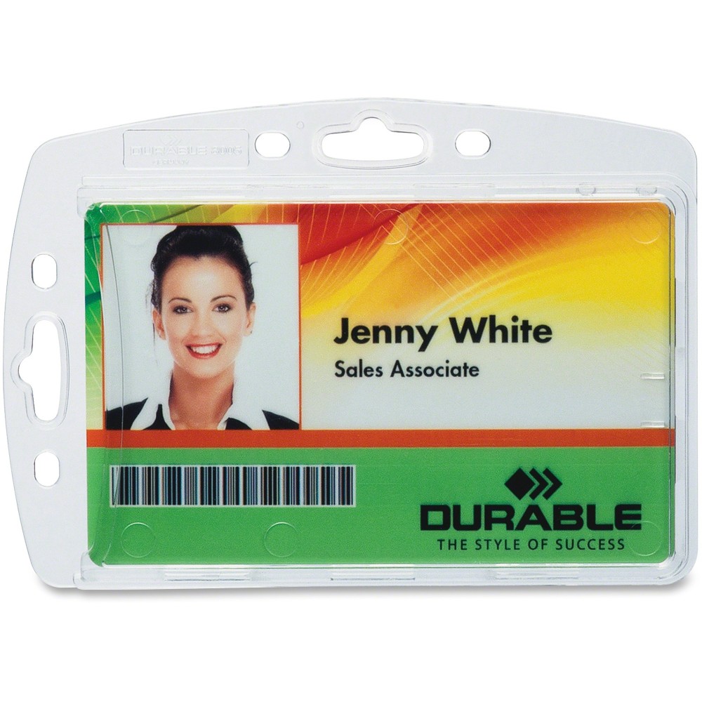 Durable 8005/8012/8268 Replacemt ID Card Holders, Clear, Box