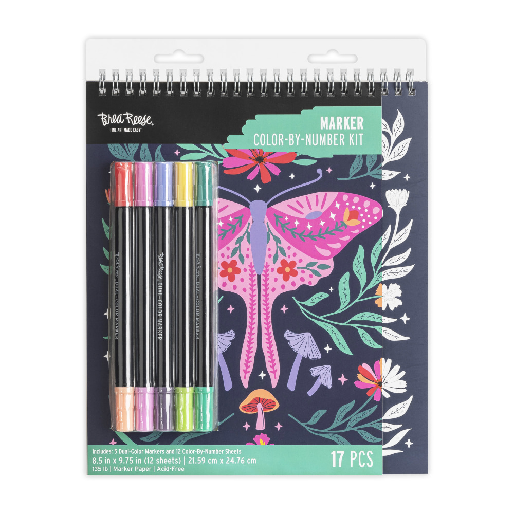 Brea Reese® Color-by-Number Marker Pad Kit, Mystical Scenes