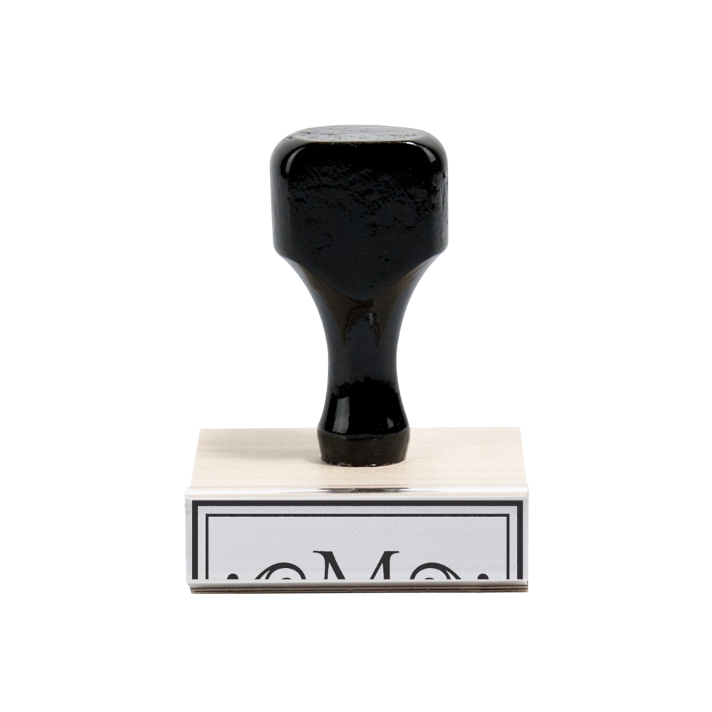 Custom Wood Handle Traditional Rubber Stamp, Square, 2"