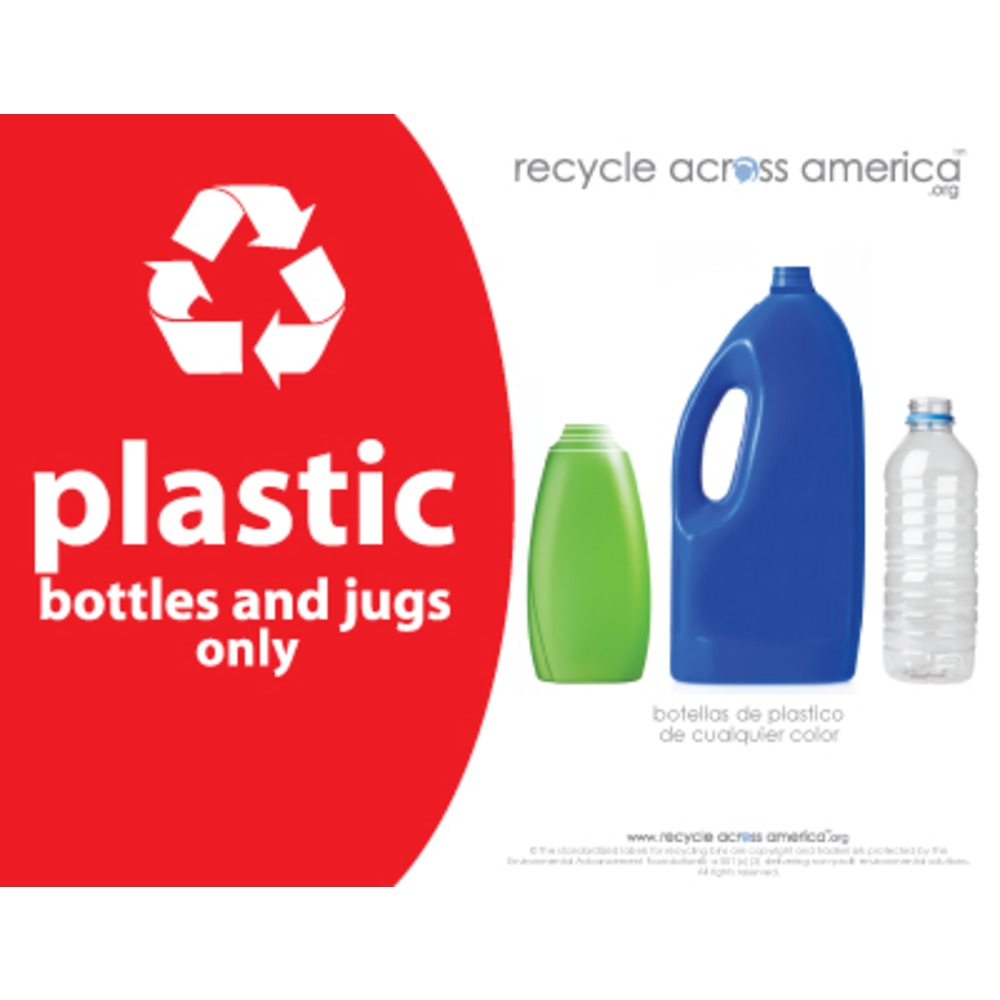 Recycle Across America Plastics Standardized Recycling Label,