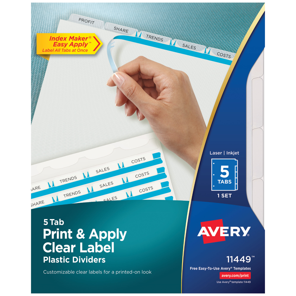 Avery® Print & Apply Clear Label Translucent Plastic
