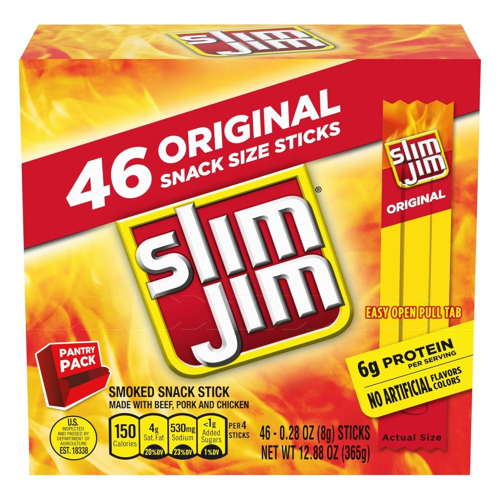 Slim Jim Original Snack Size Sticks, Pack Of