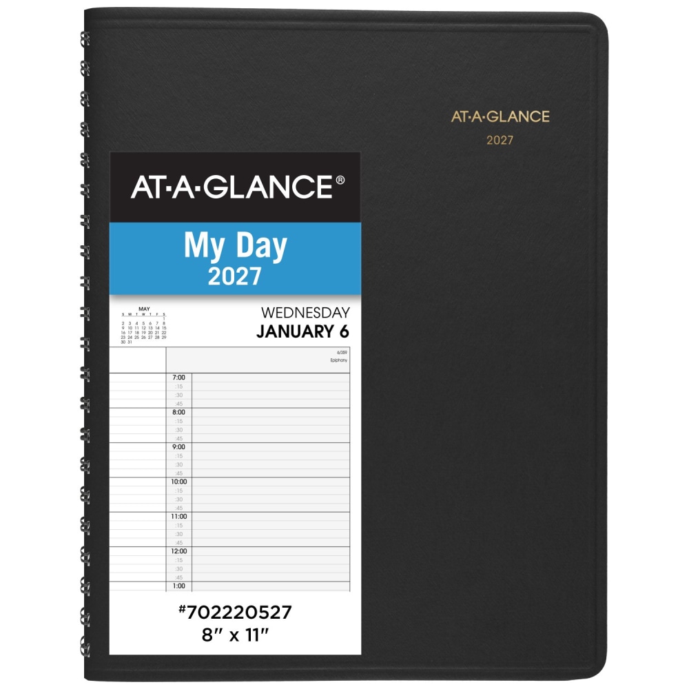 AT-A-GLANCE® 2027 Two Person Daily Appointment Book, Black,