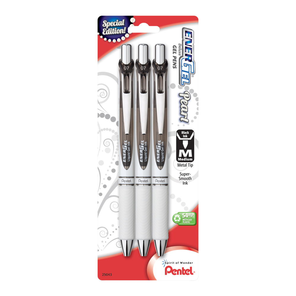 Pentel® EnerGel™ Deluxe Pearl Pens, Medium Point, 0.7