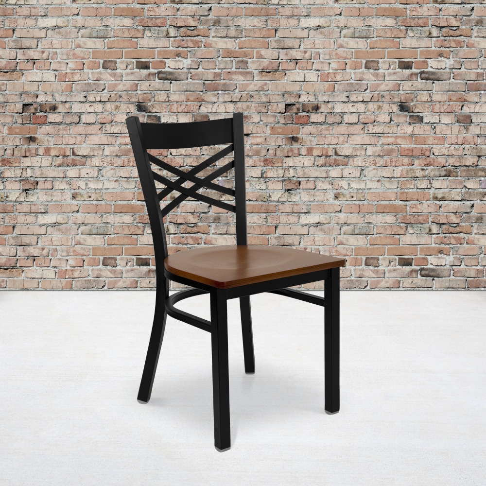 Flash Furniture X Back Restaurant Accent Chair, Cherry