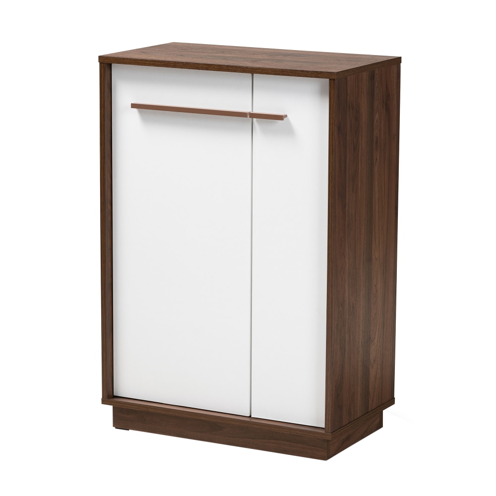 Baxton Studio Mette 2-Tone 5-Shelf Entryway Shoe Cabinet,