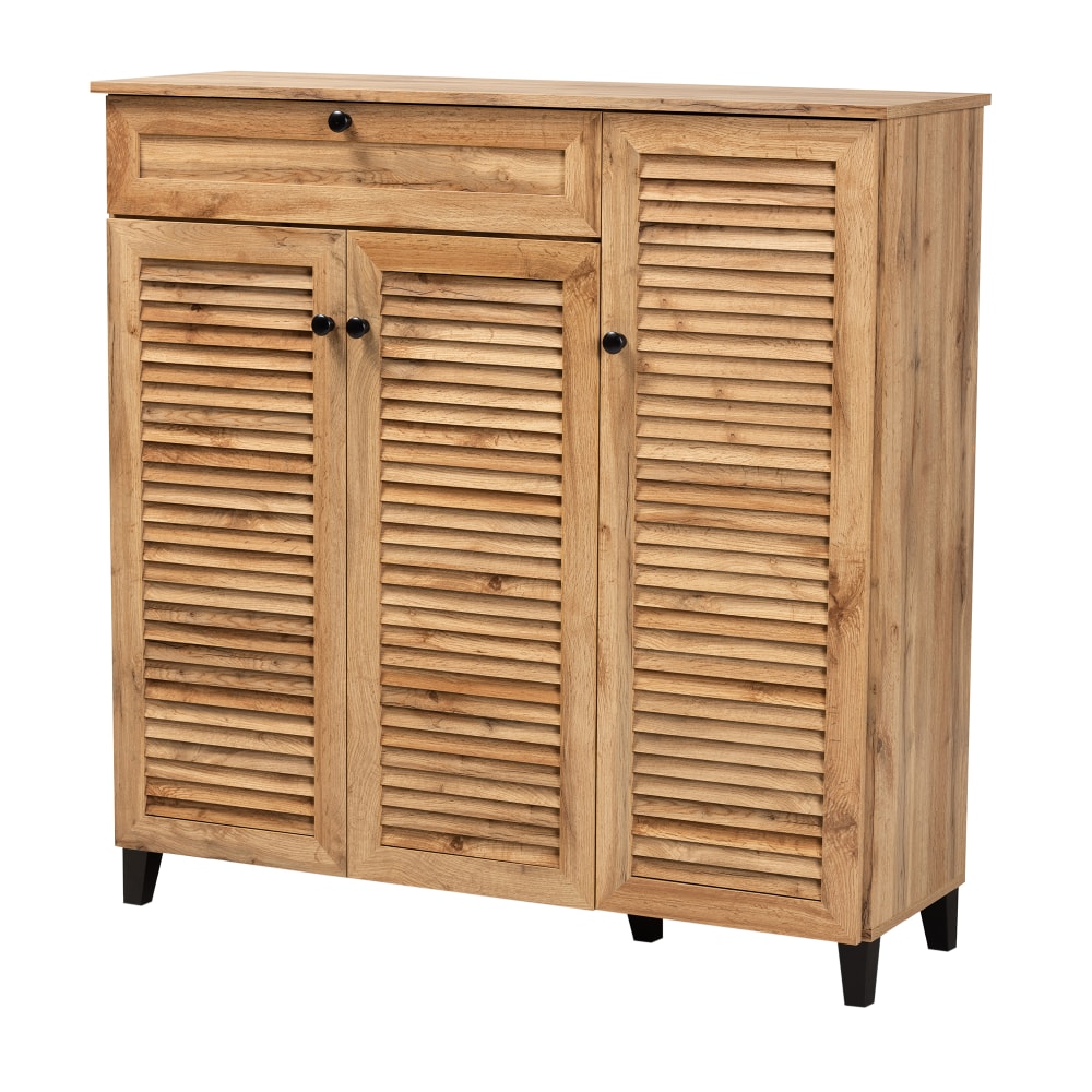 Baxton Studio Coolidge 46"W 3-Door Shoe Storage Cabinet