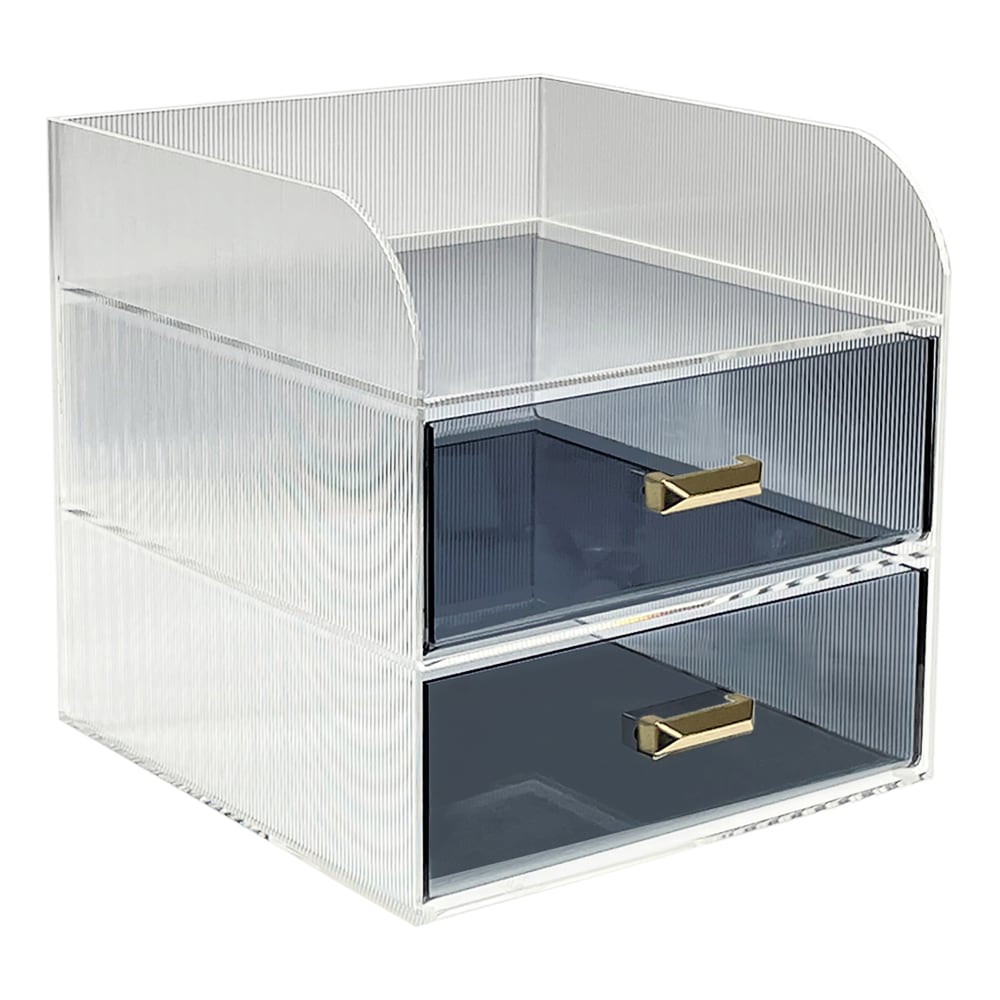 Realspace® Lucenti Acrylic 2-Drawer Desktop Organizer, 7"H x
