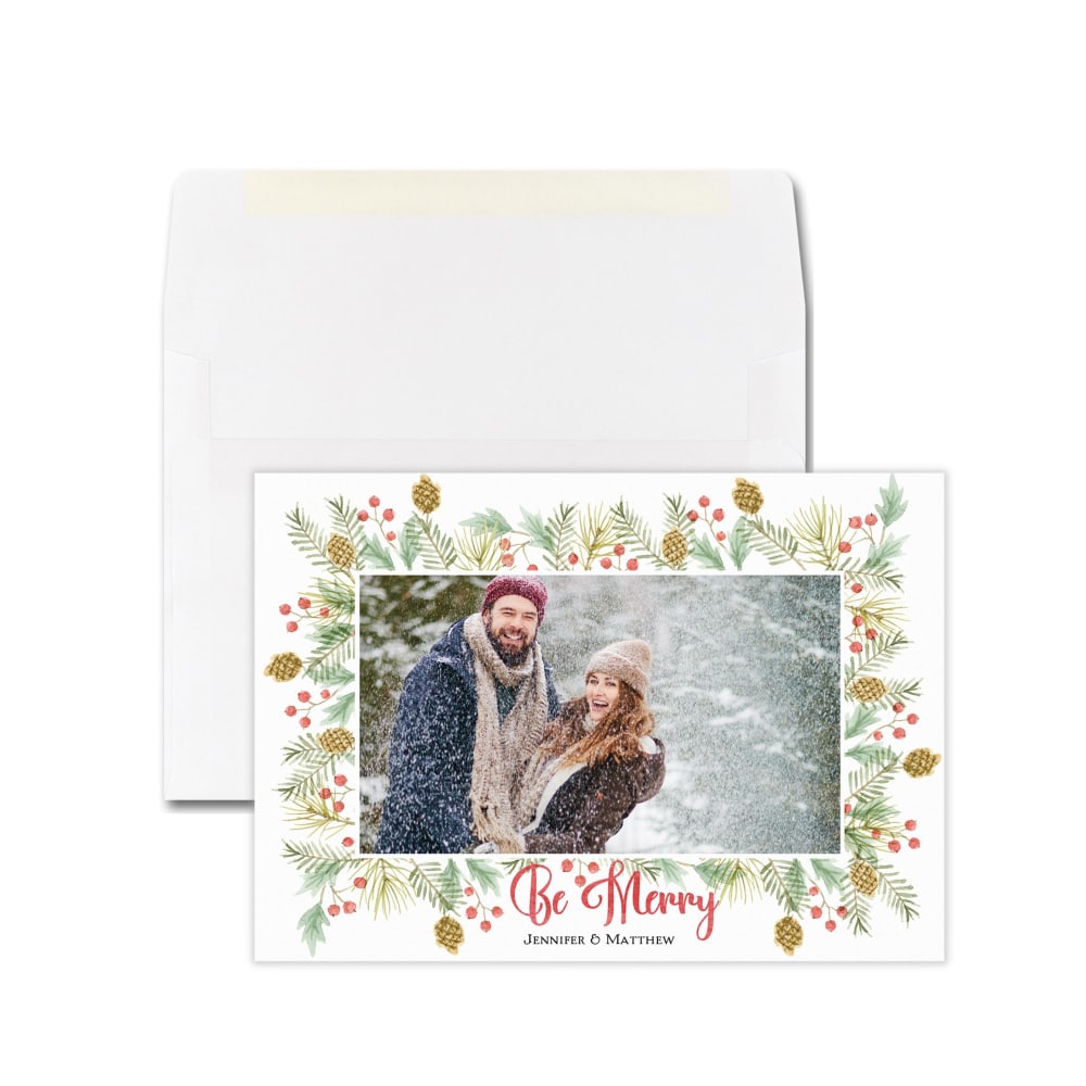 Custom Photo Holiday Cards With Envelopes, 7" x