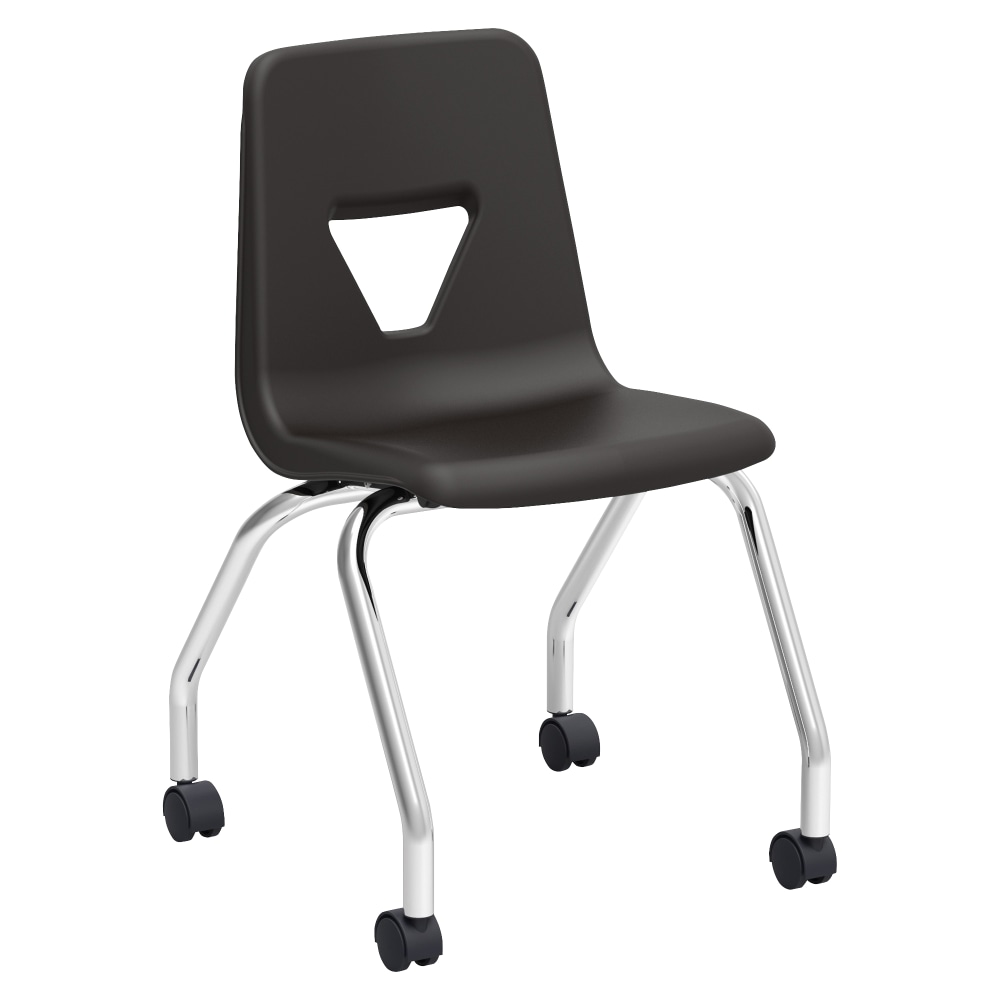 Lorell® Classroom Mobile Chairs, 18"H Seat, Black/Chrome,