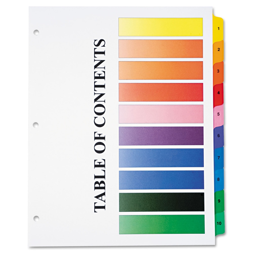 SKILCRAFT 30% Recycled One-Step Index Sheets, 1-10, Letter