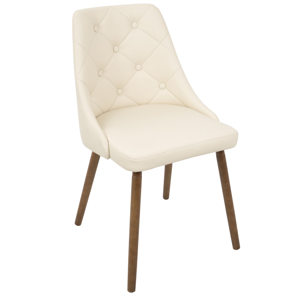 LumiSource Giovanni Chair, Cream Seat/Walnut Frame