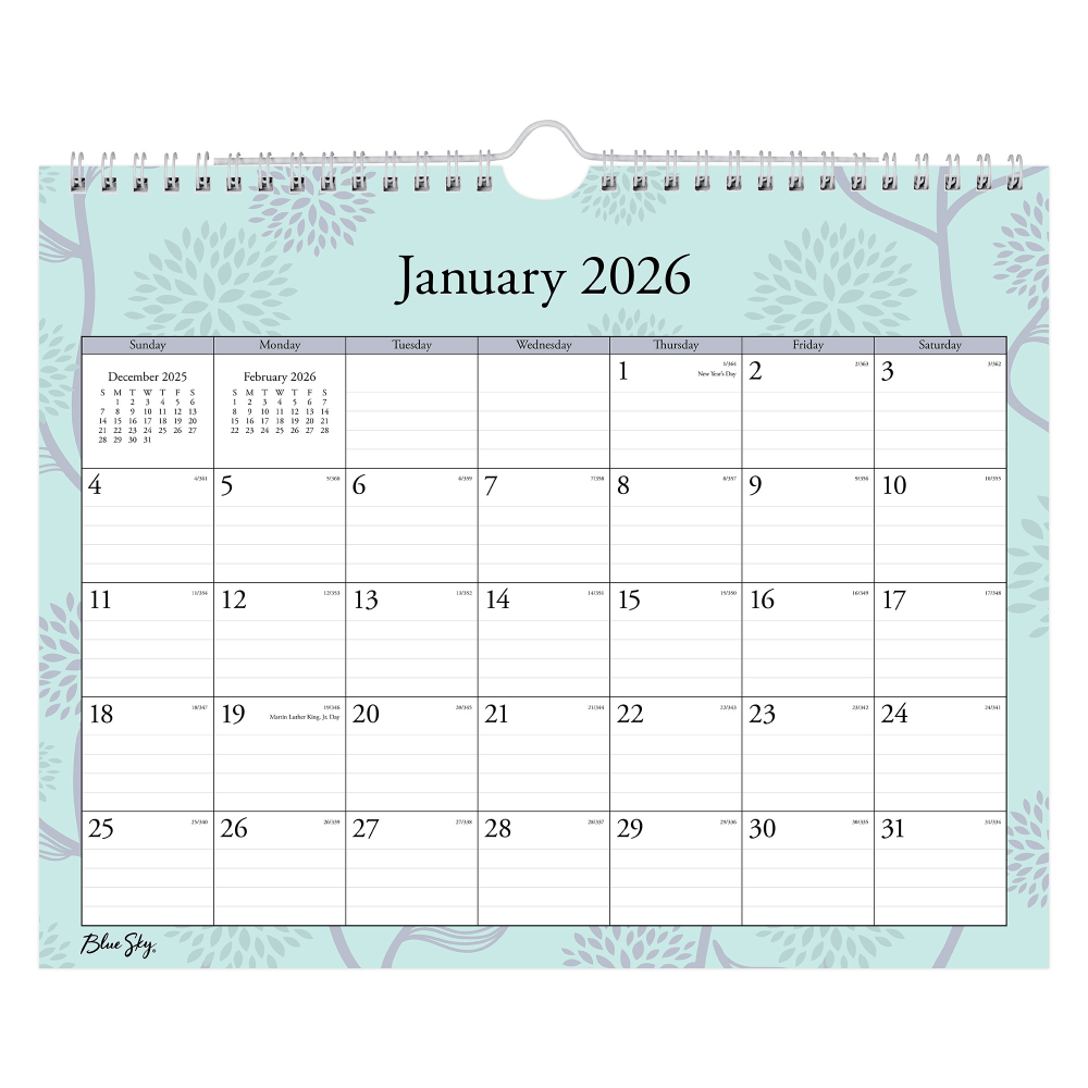 2026 Blue Sky Monthly Wall Calendar, 11” x
