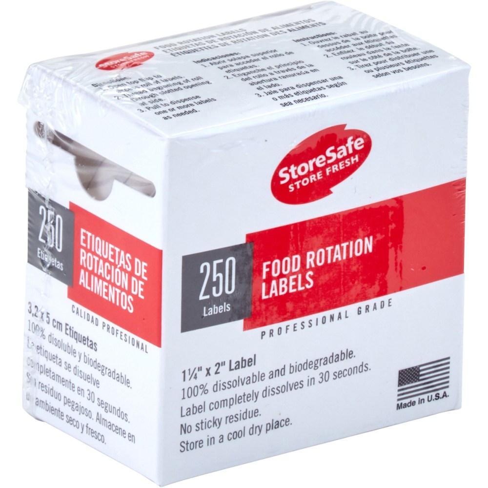 Cambro Half-Size Bulk Dispenser Pack Food Rotation Labels,