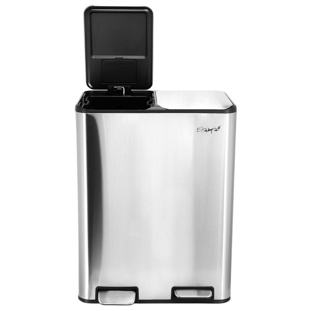 Elama 2-Section 8-Gallon Trash And Recycling Step Bin