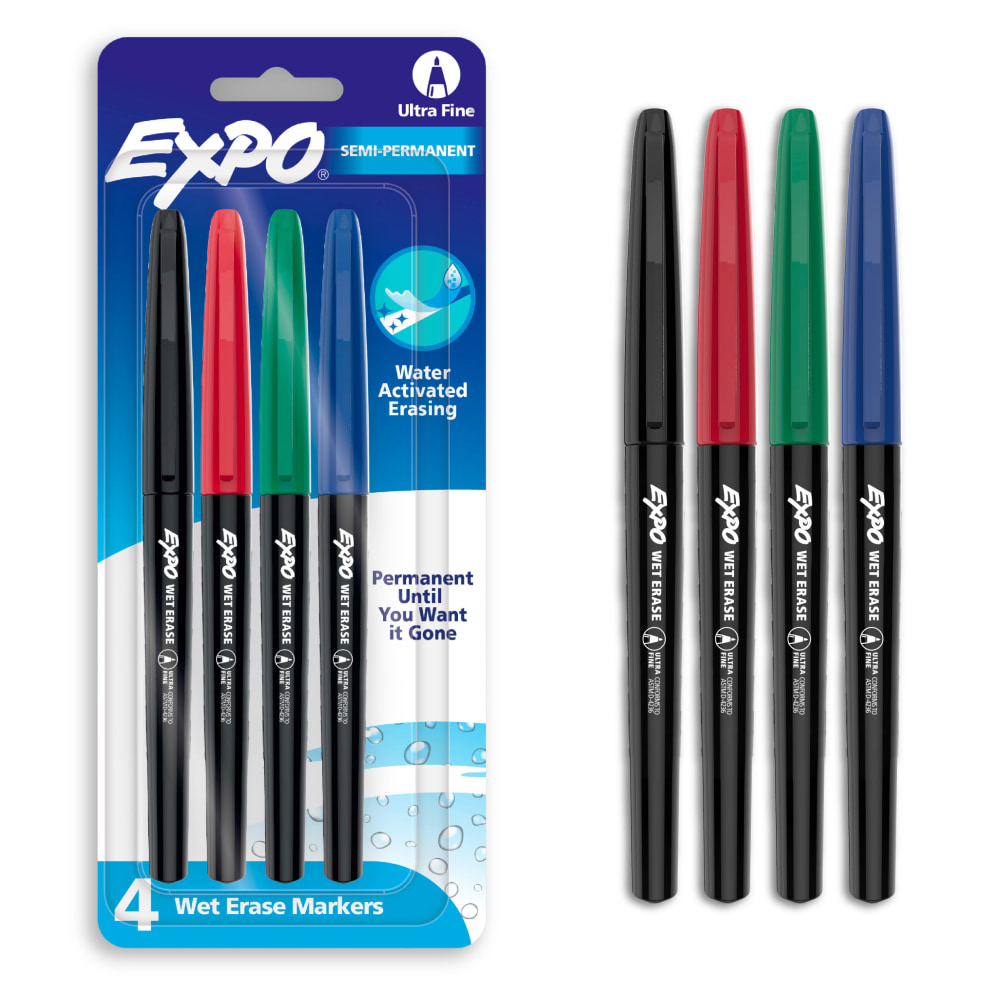 EXPO® Wet-Erase Ultra Fine-Tip Markers, Assorted Colors, Pack