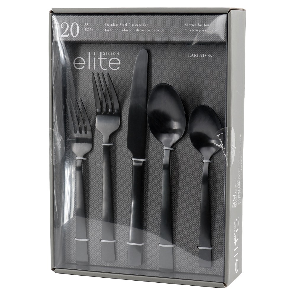 Gibson Elite Earlston 20-Piece Stainless Steel Flatware Set,