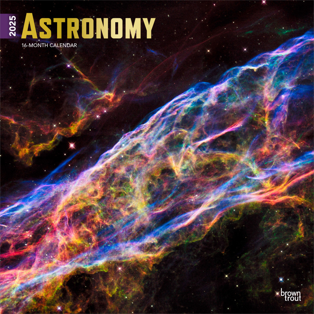 2025 BrownTrout Astronomy Monthly Plastic-Free Square Wall