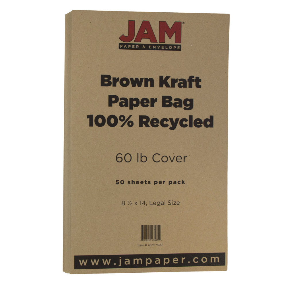 JAM Paper® Legal Card Stock, Brown Kraft, Legal