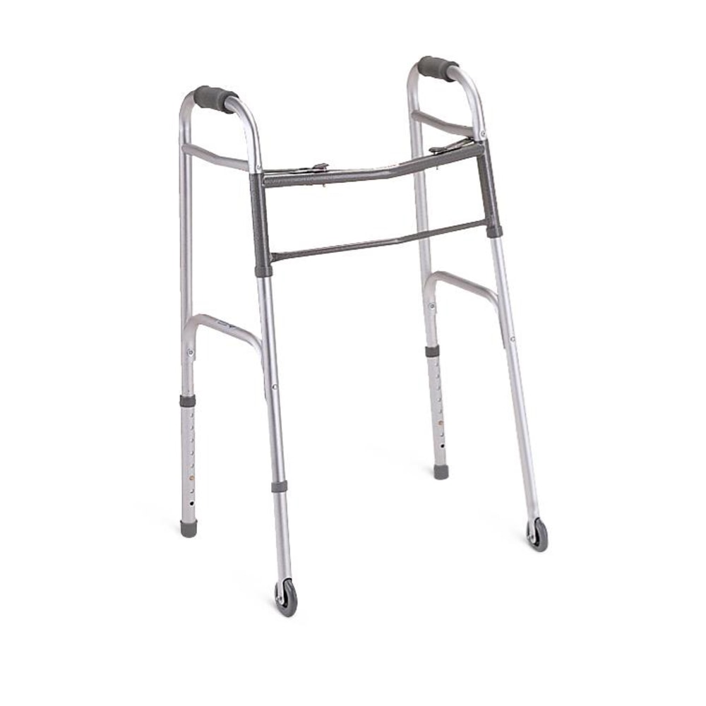Medline Deluxe Adjustable Aluminum/Steel Folding Walker, 25"