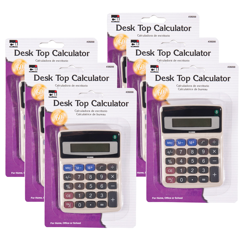 Charles Leonard Desktop Calculators, CHL39200-6, Pack Of 6