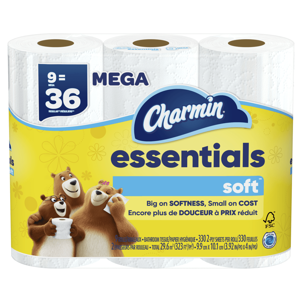 Charmin Essentials Soft Mega 2-Ply Toilet Paper Rolls,