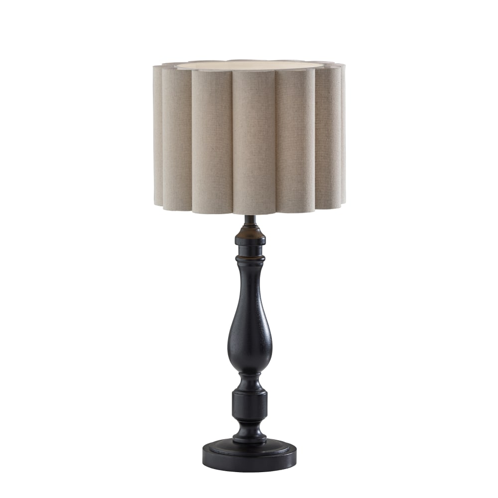 Adesso Claret Table Lamp, Black with Off-White Fabric