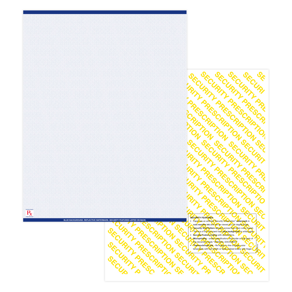 Medicaid-Compliant Medium Security Laser Prescription Forms, Full