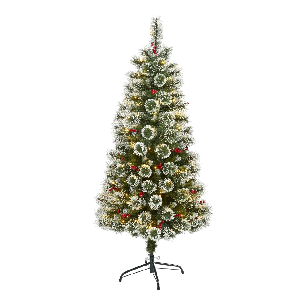 Nearly Natural Frosted Swiss Pine Artificial Christmas Tree,