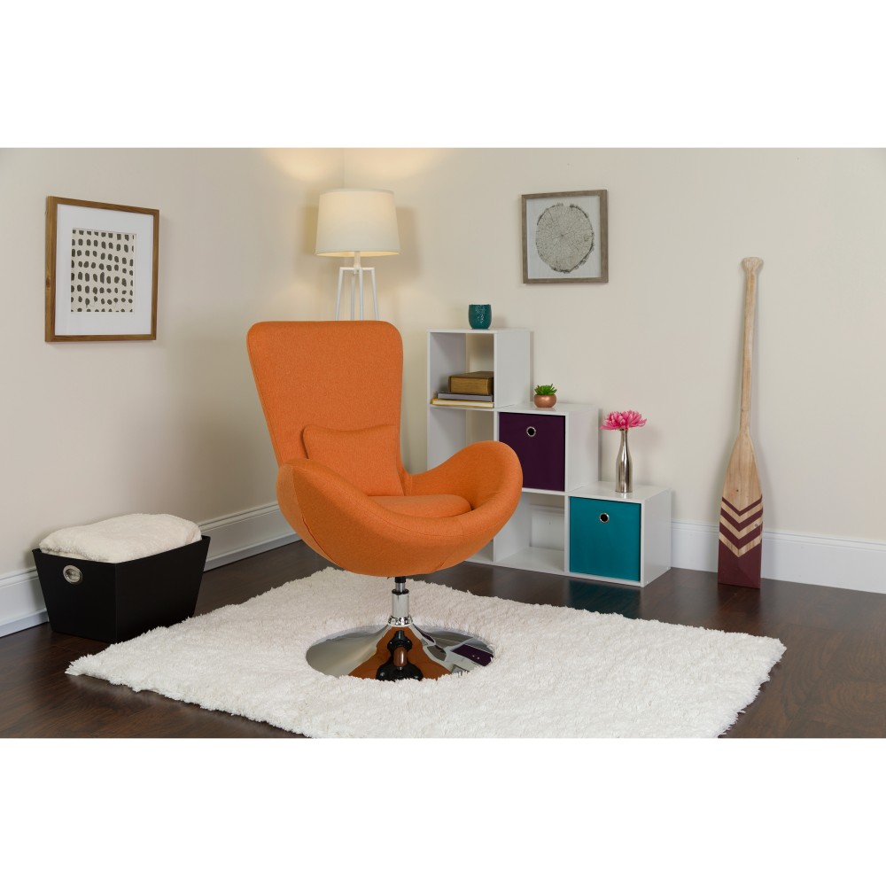 Flash Furniture Egg Side Reception Chair With Bowed