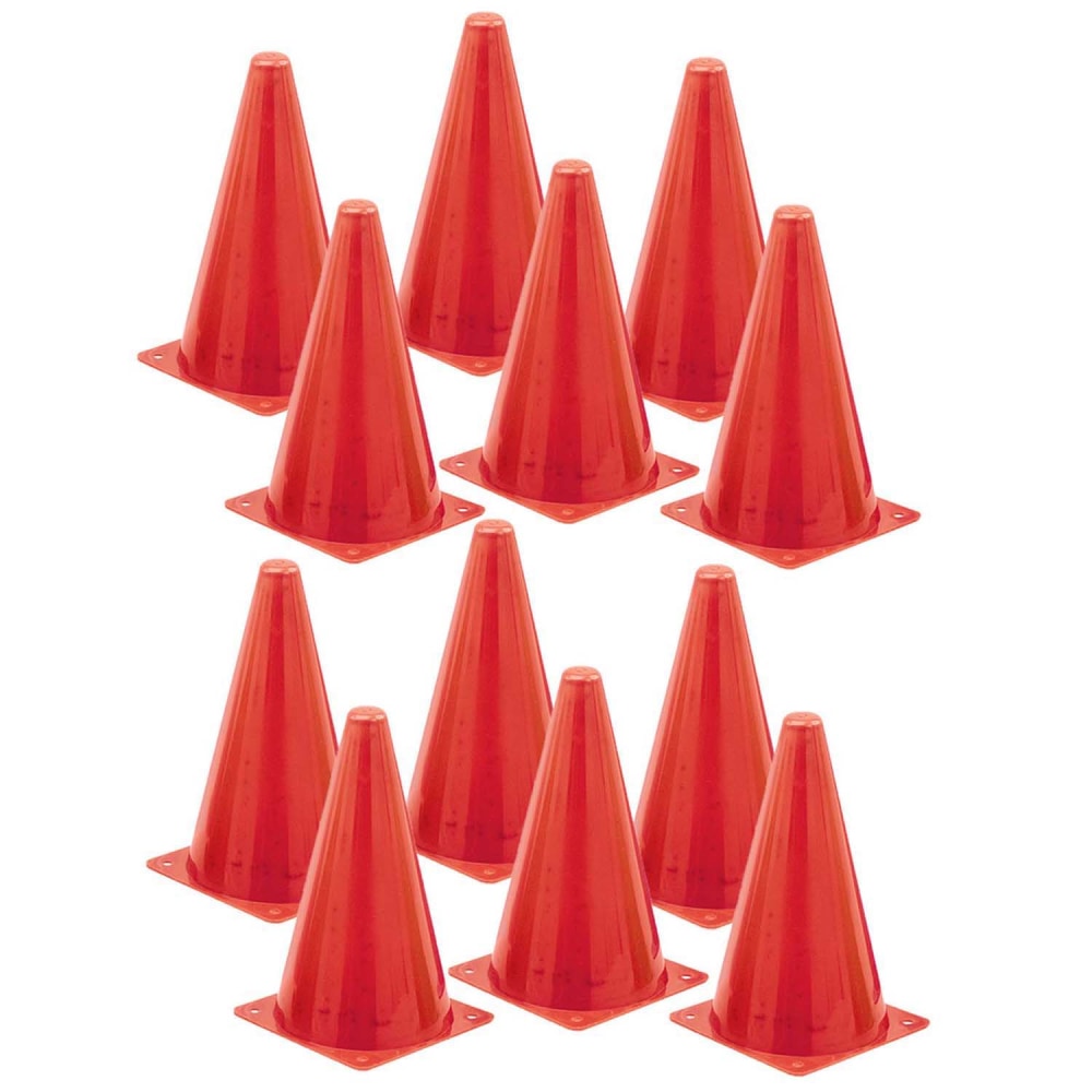 Champion Sports High-Visibility Safety Cones, 9", Bright