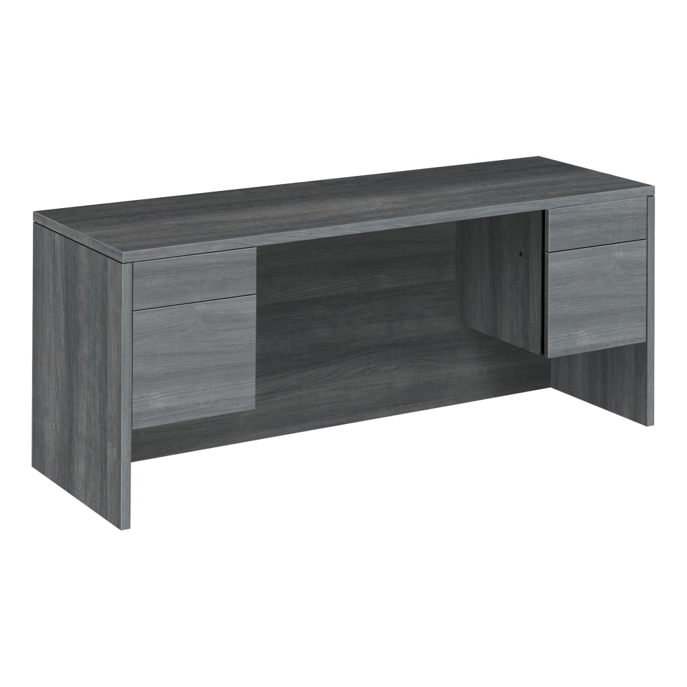 HON® 10500 72" 3-Drawer Pedestal Computer Desk, Sterling