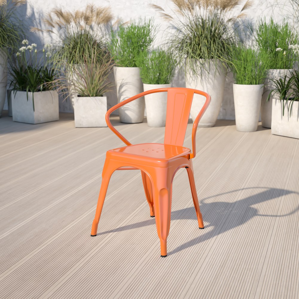 Flash Furniture Commercial Grade Metal Indoor-Outdoor Chair With