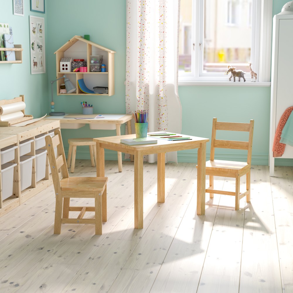Flash Furniture Kids 3-Piece Table And Chair Set,