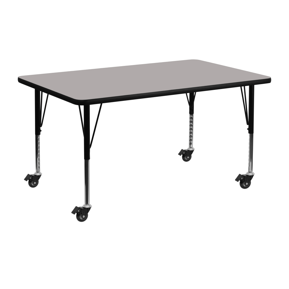 Flash Furniture Mobile Rectangular HP Laminate Activity Table,