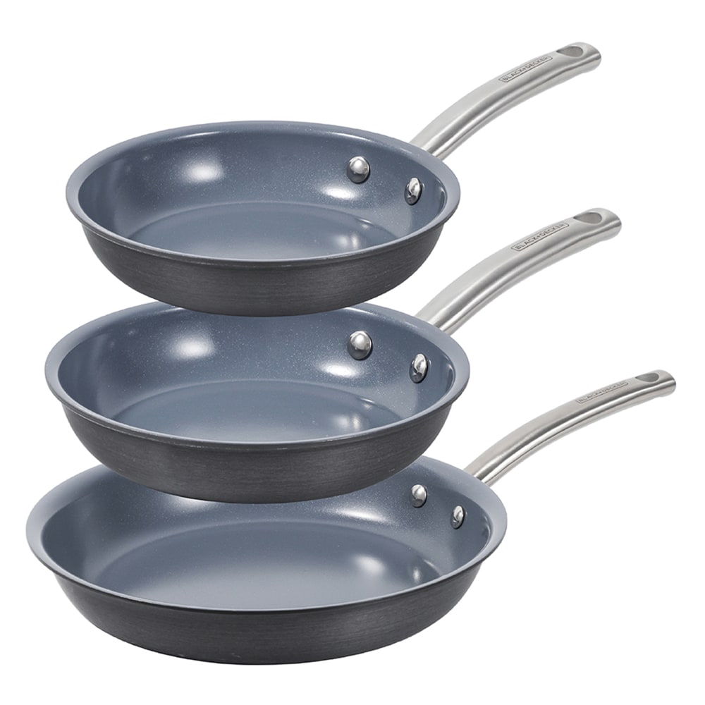 BLACK+DECKER 3-Piece Ceramic And Aluminum Nonstick Skillet Set,