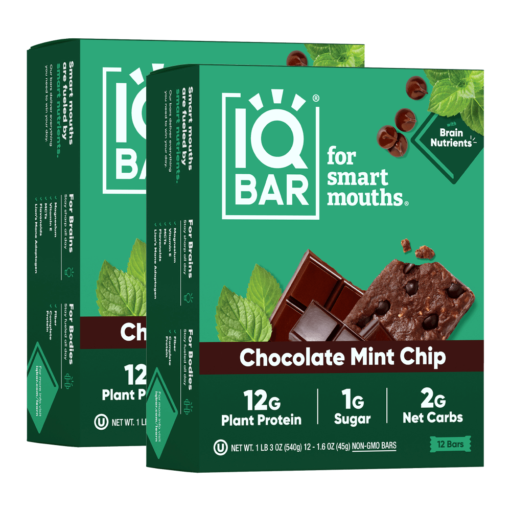 IQ BAR Chocolate Mint Chip Bars 24 1.6