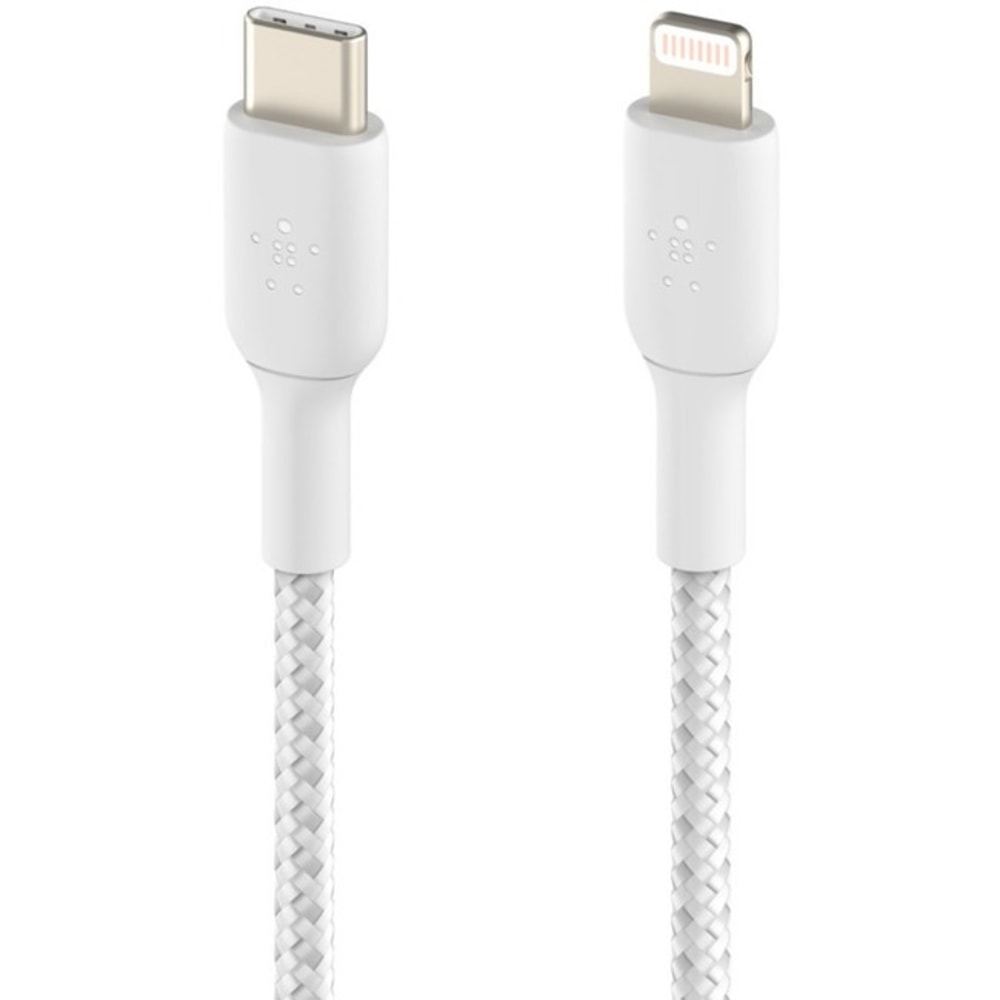Belkin Braided USB-C to Lightning Cable (2m/6.6ft, White)